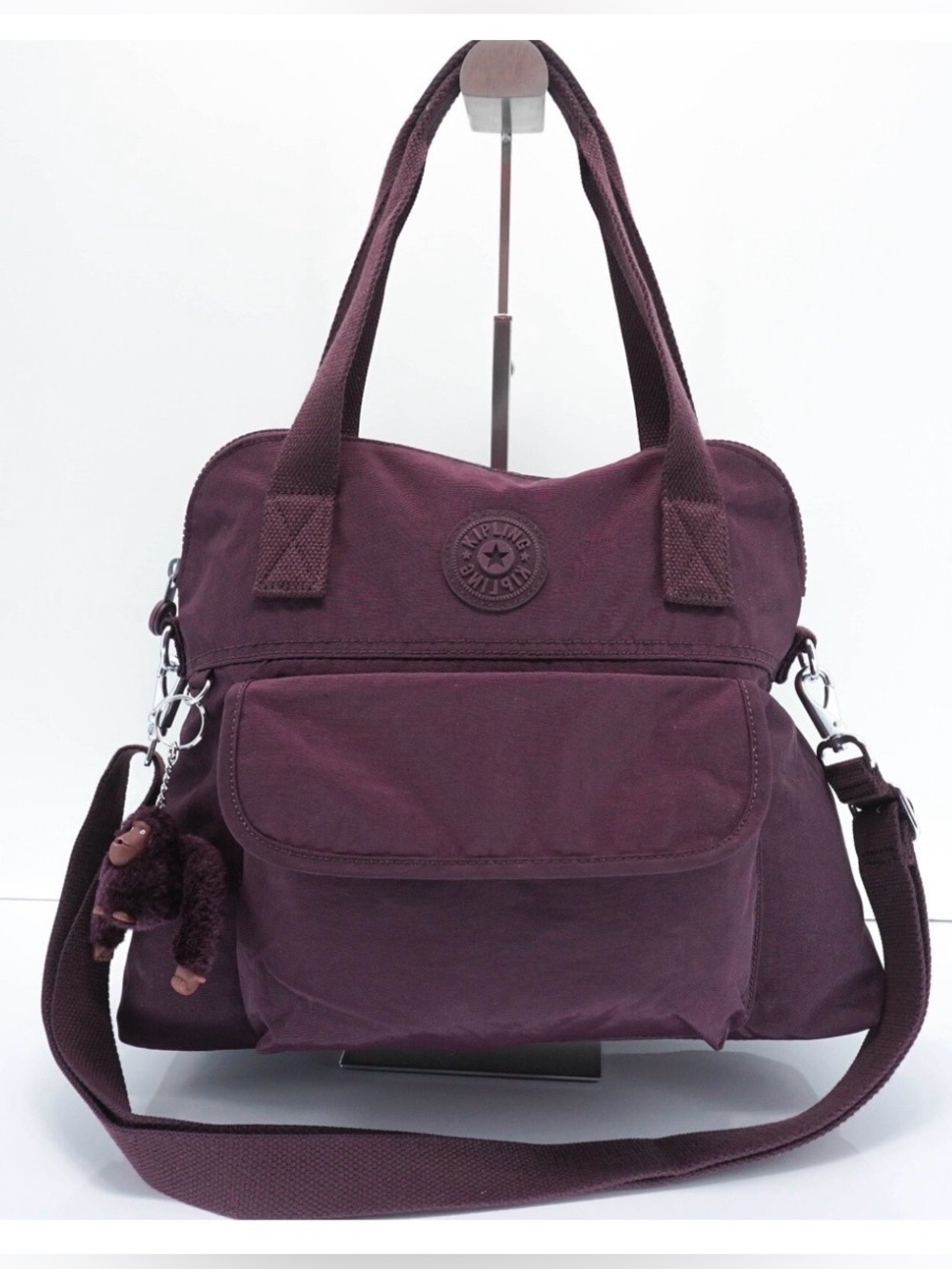 Kipling Plum Shoulder Bag with Crossbody Strap